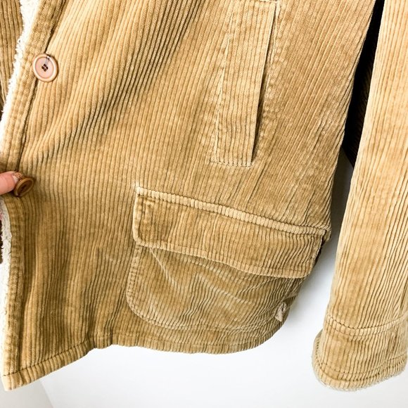 Vintage Gloria Vanderbilt tan corduroy sherpa collar quilted liner coat 2X - Picture 5 of 10